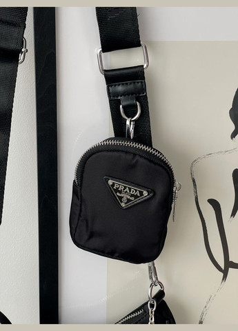 Сумка жіноча Prada 2в1 через плечо крос боді чорний No Brand Кросс боді (316257440)