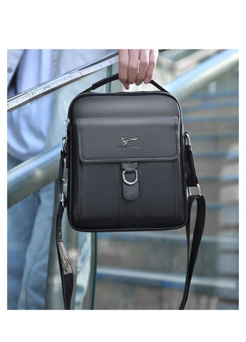 Мужская портативная кожаная сумка черная Kangaroo (311505827)