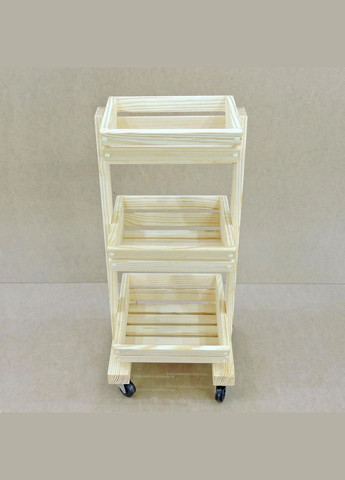 Лоток для овочів і фруктів з дерева Окра на коліщатках бланже (ЯХО-102401) No Brand (327865469)