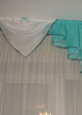 Ламбрекен Дуга карниз 200см бірюзовий з білим (72_5_2м) Firanka Simple (333024185)