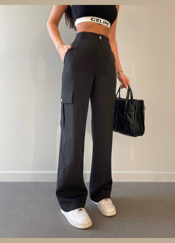 Женские брюки карго цвет черный р.42/44 449978 New Trend (282926686)
