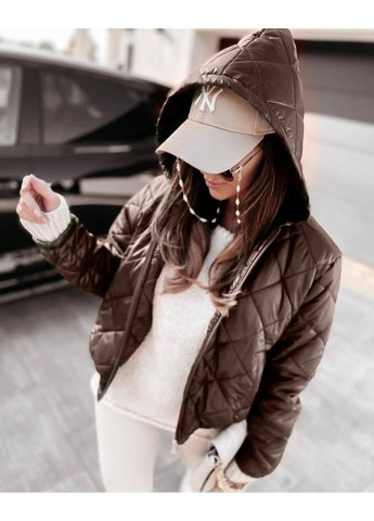 Коричневая демисезонная куртка женская димисезонная Style Point