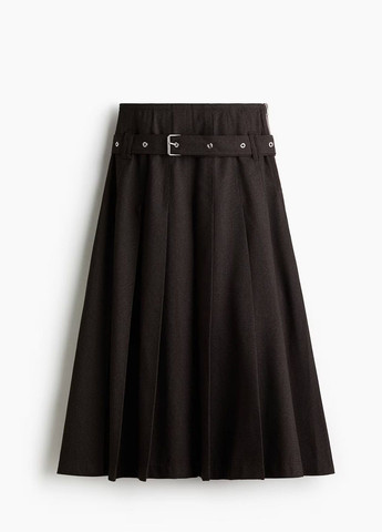 Темно-коричневая офисная в клетку юбка H&M