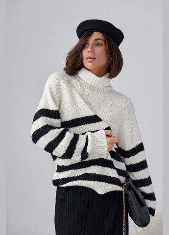 В'язаний жіночий светр у смужку 4612 Lurex (280910156)