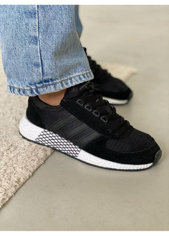 Чорні Осінні кросівки чоловічі adidas marathon tech black white адідас No Brand