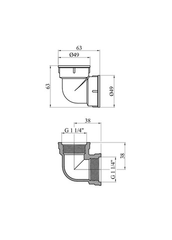 Угольник усиленный 1 1/4" ВВ никелированный НК0123-Вн Lexline (332970453)