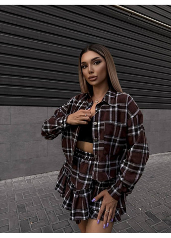 Костюм из фланели в клетку Рубашка + Юбка No Brand (353869152)