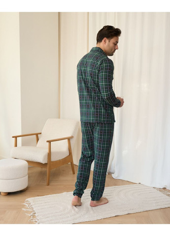 Пижама мужская трикотажная на пуговицах в клеточку Tom John (366973066)