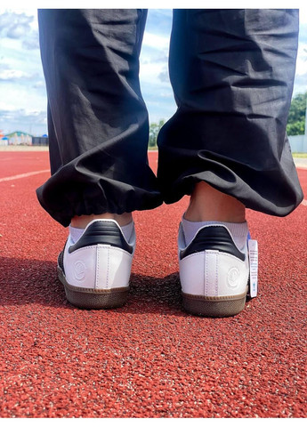 КРОССОВКИ ЖЕНСКИЕ ADIDAS SAMBA OG VEGAN LOW WHITE BLACK АДИДАС САМБА No Brand чёрные демисезоны (368854937)