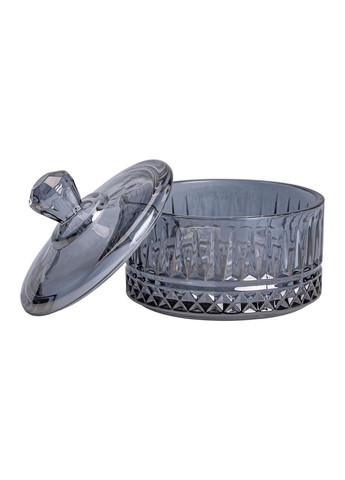 Цукерниця з кришкою Ø 10 см скляна Сіра HP-YH-78 (A-033671) Yiwu (352769571)