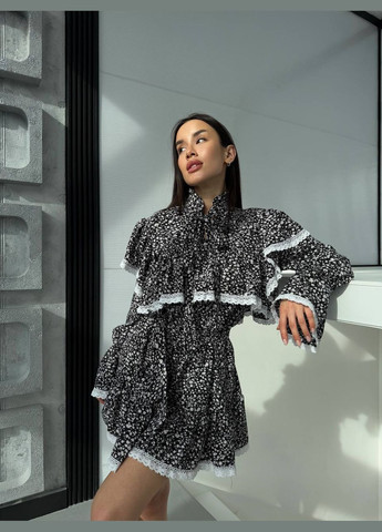 Черно-белое платье с кружевом Osoblyva