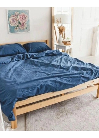 Постельное белье двуспальное Home Вареный хлопок 20477 180х215 см синяя DUSHKA (336327509)