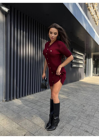 Бордова кежуал жіноча сукня No Brand
