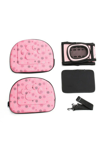 Сумка переноска для тварин котів собак з вентиляцією підстилкою ременем для перенесення 42x28x30 см (477701-Prob) Рожева Unbranded (299101482)