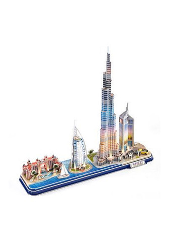 Пазл Cubic Fun Трехмерная головоломка-конструктор City Line с Led-подсветкой Дубай (L523h) CubicFun Тривимірна головоломка-конструктор City Line з Led (366156916)