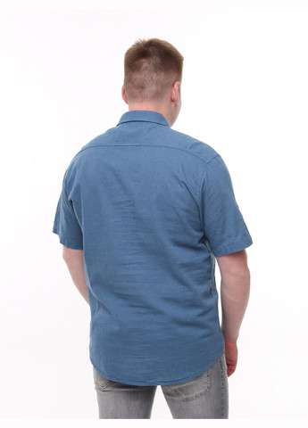 Синяя повседневный рубашка однотонная Bagarda