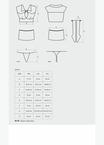 Еротичний костюм Студентка Student 4 pcs costume Obsessive (297586913)