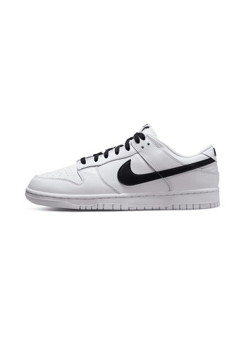 Белые всесезонные кроссовки мужские dunk low retro dj6188-101 весна-осень кожа белые Nike