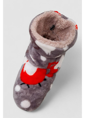 Серо-бежевые домашние плюшевые тапочки-сапожки для детей, 102r1003 Ager