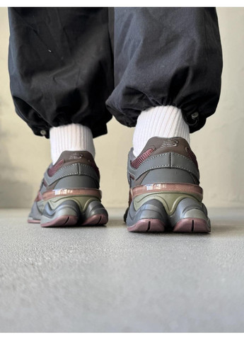 Цветные демисезонные кроссовки мужские new balance 9060 brown bordo leather нью беланс 9060 No Brand