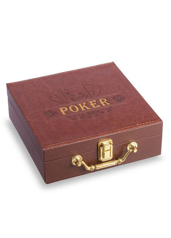 Набор для покера в кожзам кейсе SP-PK100L (100 фишек, с номиналом, р-р 21х21х7,5см) (PK100L) SP-Sport (361435567)