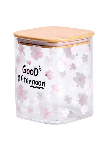 Банка для сыпучих продуктов с бамбуковой крышкой 900 мл емкость для сыпучих стекло HP-34-24 Yiwu (366969459)