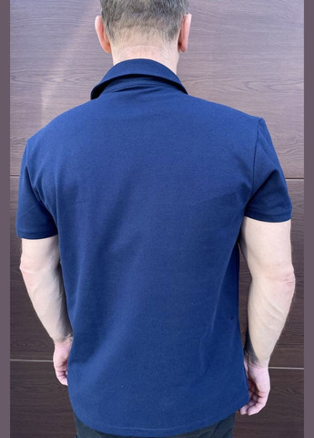 Темно-синяя футболка-стильное базовое мужское поло для мужчин No Brand однотонная