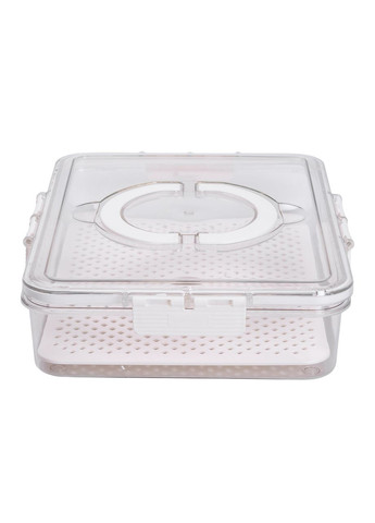 Контейнер для їжі з ручкою 2,5 л бежевий пластиковий ланч-бокс для зберігання продуктів та їжі ProDobro (364192102)