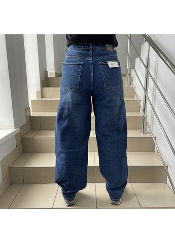 Джинси жіночі Baggy широкі стрейч завищена талія 33 сині No Brand - (361893695)