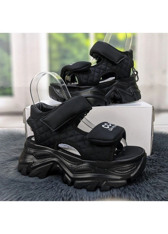 Черные босоножки подростковые для девочки на платформе Jong Golf