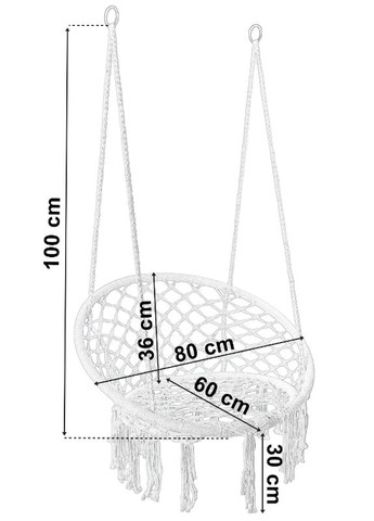 Гойдалка гніздо зі спинкою 80 см плетена Cream (5902340315866) togo (316391113)