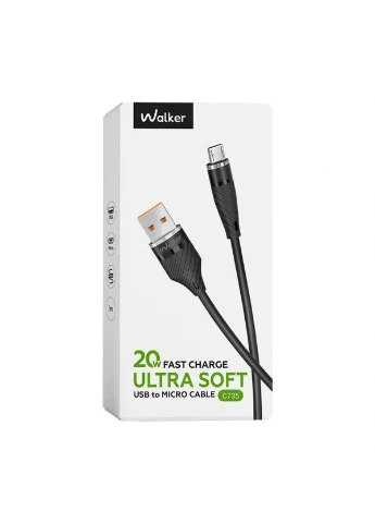 Кабель USB Micro Type-C WALKER 1м TPE 20W 3A No Brand C735 (400879125)