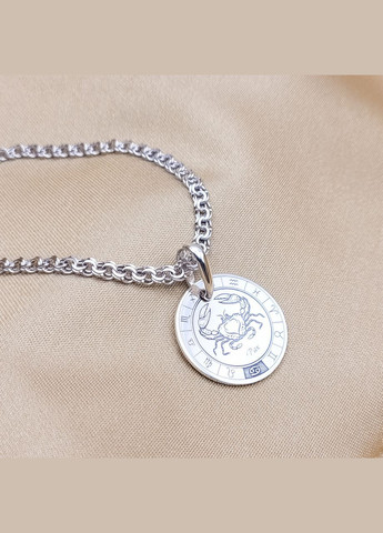 Срібний кулон з гравіюванням. Гравіювання Знак зодіака Рак арт.82801 No Brand (322033793)