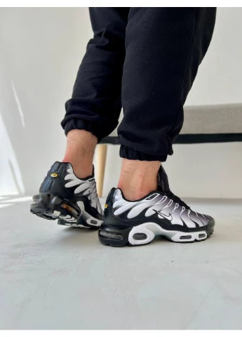 Білі кросівки чоловічі nike tn black white найк тн аір макс плюс білі демісезон No Brand