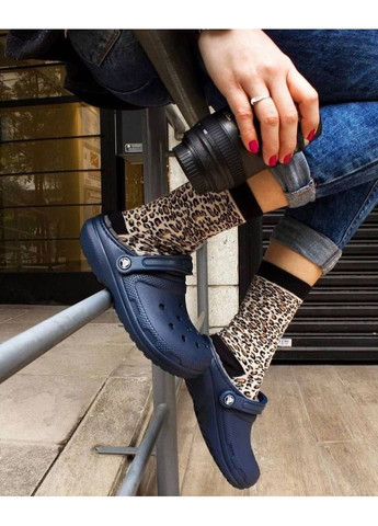 Женские кроксы утепленные Синие Classic Lined Clogs Navy Crocs (353602616)