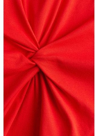 Красное кэжуал платье макси из хлопка H&M однотонное