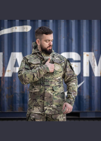 Оливковая (хаки) куртка тактическая военная grifon мультикам рип-стоп (вафелька) британка No Brand