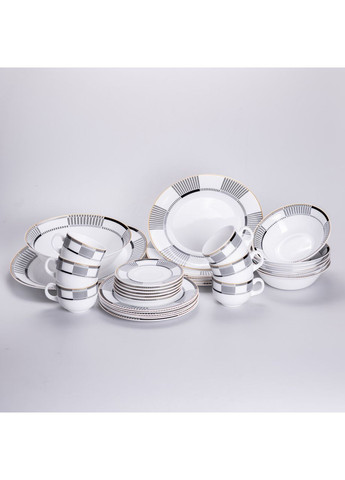 Столовий сервіз з порцеляни Geometry на 6 осіб 32 предмети HP-HK-6 Yiwu (367580883)