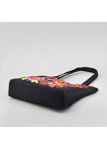 Чорна жіноча сумка з вишивкою на плече в національному стилі J&D (365963601)