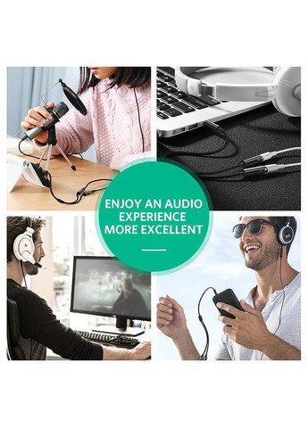 Аудиокабель 3.5mm male to 2 3.5mm female, 0,2m (UGR-30619) Ugreen AV141 (372682697)