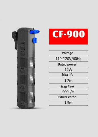 Внутренний фильтр CF-900 900 л/ч для аквариума 150-200 л 12Вт Sunsun (284121573)