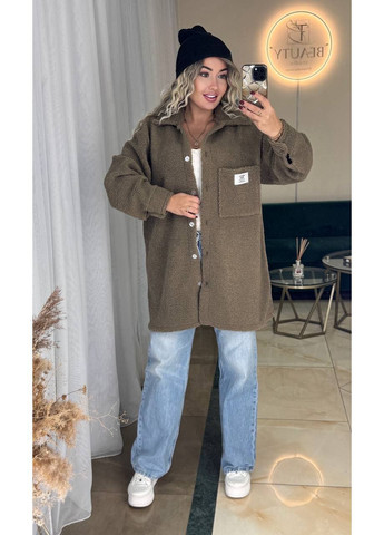 Кофейное демисезонное Рубашка-пальто теплая плотный барашек Тедди,Турция,на пуговицах Україна