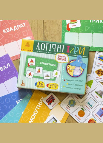 Детские логические игры "Изучай формы" 918002, 24 карточки на укр. языке Ranok Creative (364131431)