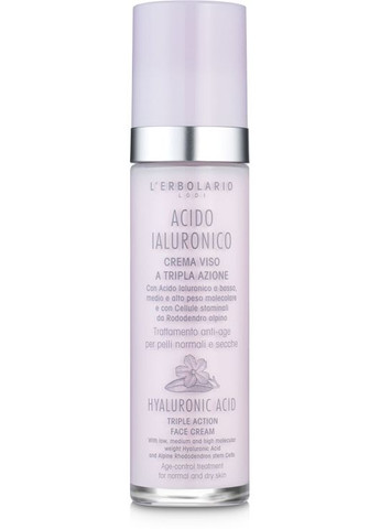 Крем с гиалуроновой кислотой для нормальной и сухой кожи лица. L'erbolario (368618183)