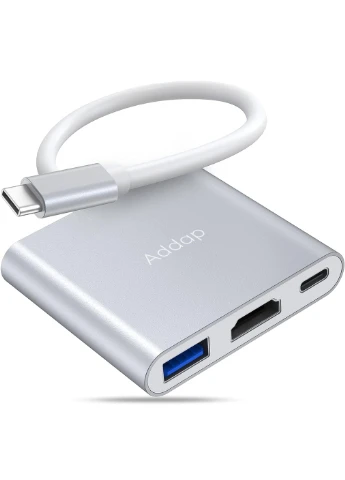 Мультифункціональний USB Type-C хаб MH-06, розгалужувач для ноутбука, macbook 3в1: USB 3,0 + HDMI + Type-C Addap (375460805)