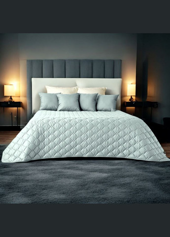 Двухстороннее покрывало Стиль Cube 210х240 см с антиаллергенным волокном, мята/св. серый (8-32405*006) IDEIA (311226029)