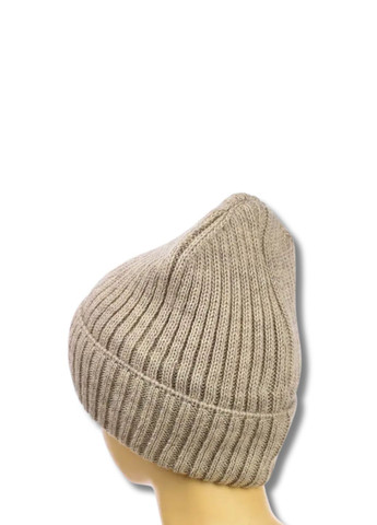 Молодежная зимняя шапка бини без декора на флисе No Brand Шапка біні на флісі (340403170)