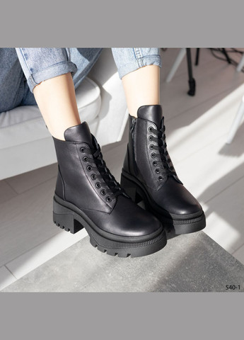 Комбинированные демисезонные женские кожаные ботинки No Brand