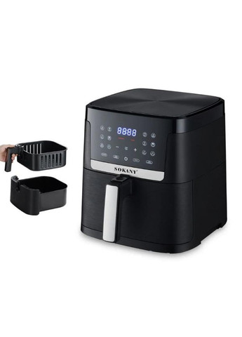 Аэрофритюрница аэрогриль безмасляная SK-10004 8,5 л электрическая сенсорная фритюрница 1800 Вт Sokany (296925820)