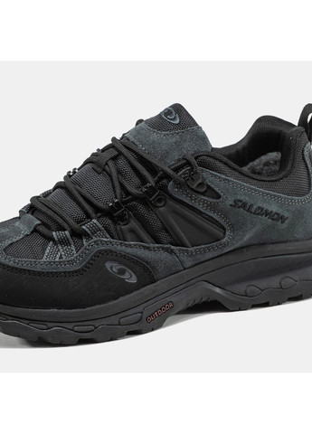 Черные зимние черные зимние мужские кроссовки мех ❄️ No Brand